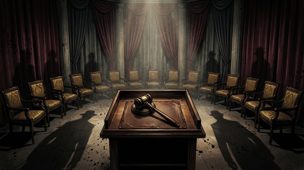 Illustration for the Burr track "The Assembly"