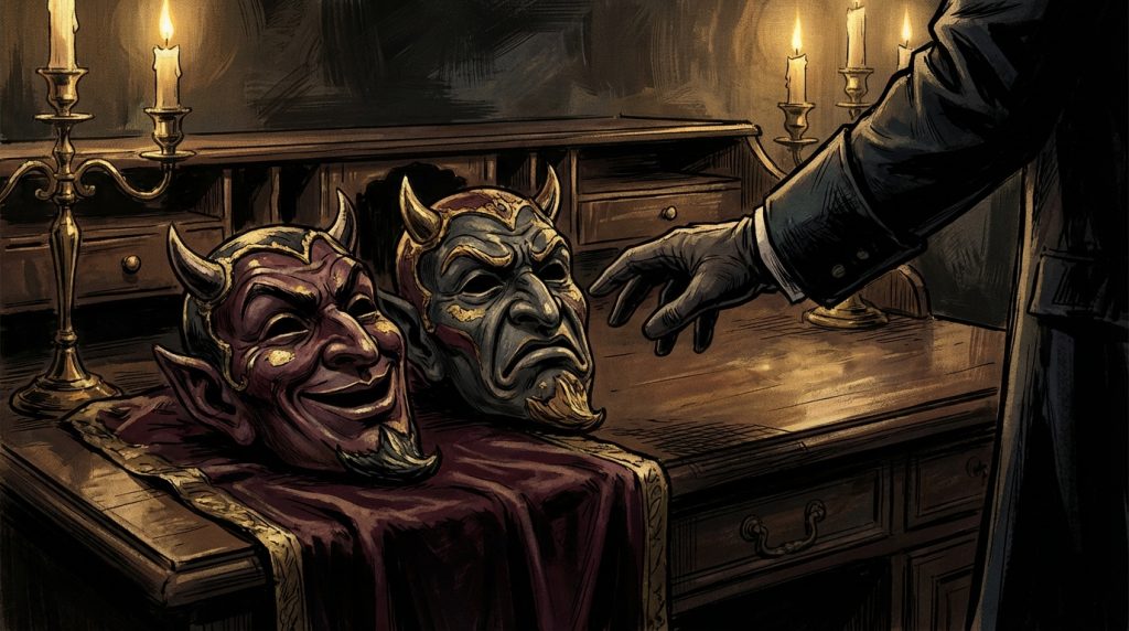 Illustration for the Burr track "The Lesser of Two Evils"